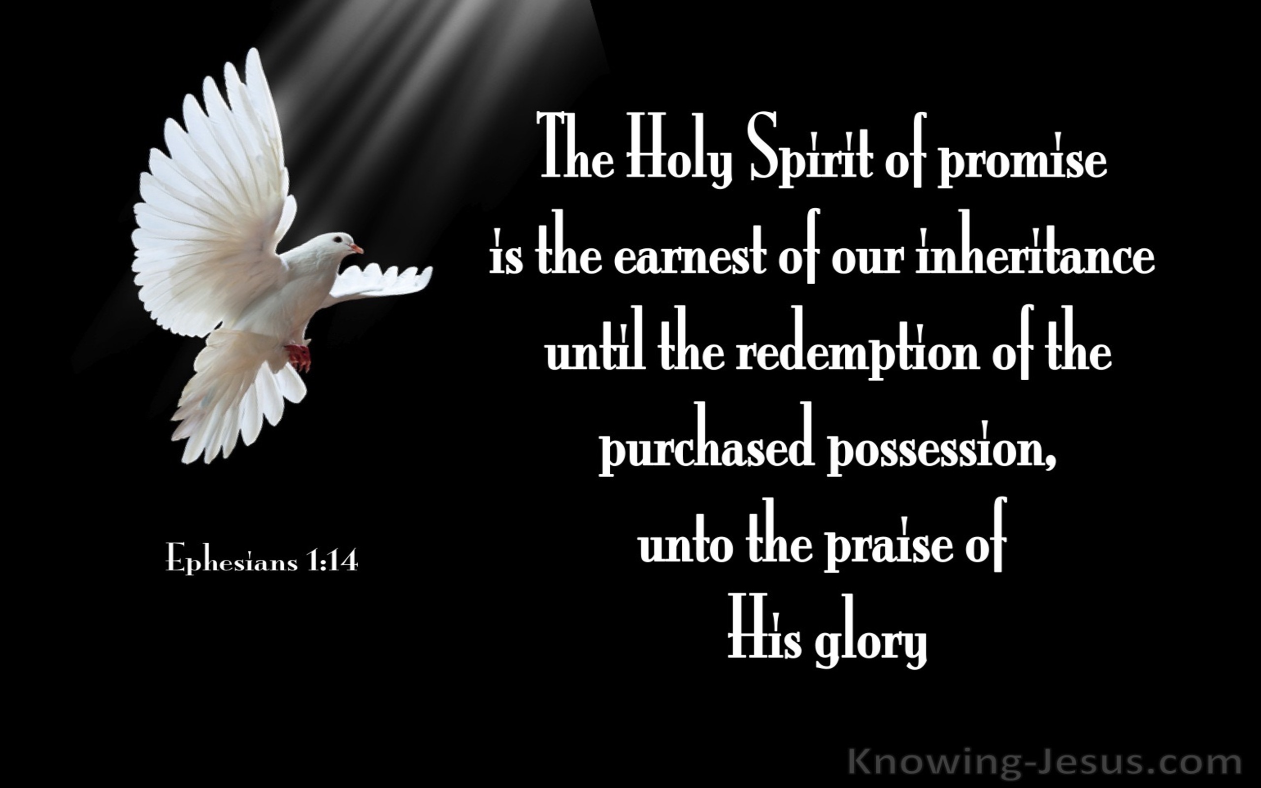Ephesians 1:14 The Spirit Is Given As A Pledge Of Our Inheritance (black)